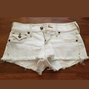 True Religion White Shorts w/ Gold Stitching Sz 23